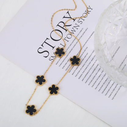 Stainless Steel Laser Five Leaf Flower Petal Adjustable Clover