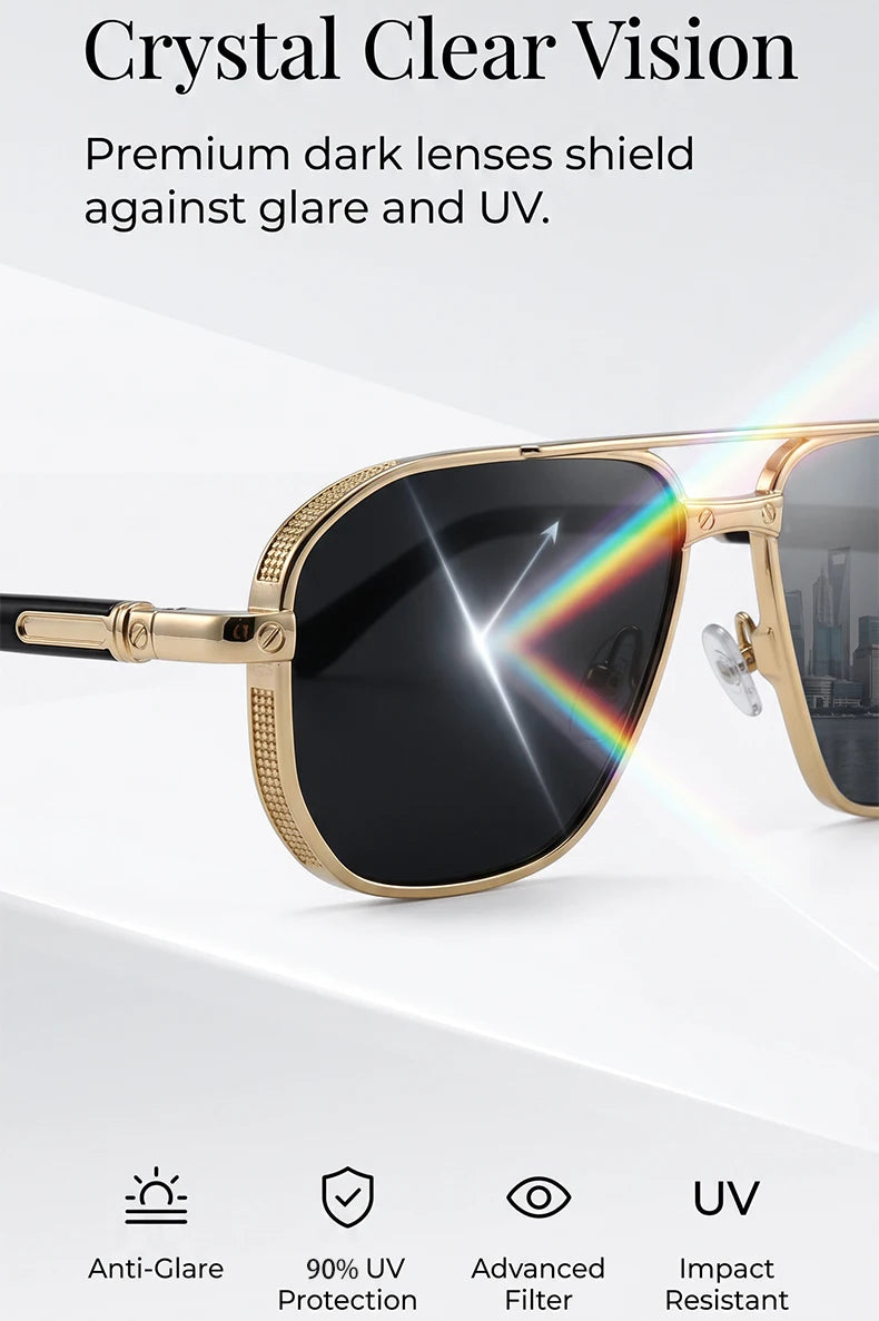 Square Punk Metal Frame Sunglasses Men Luxury Designer