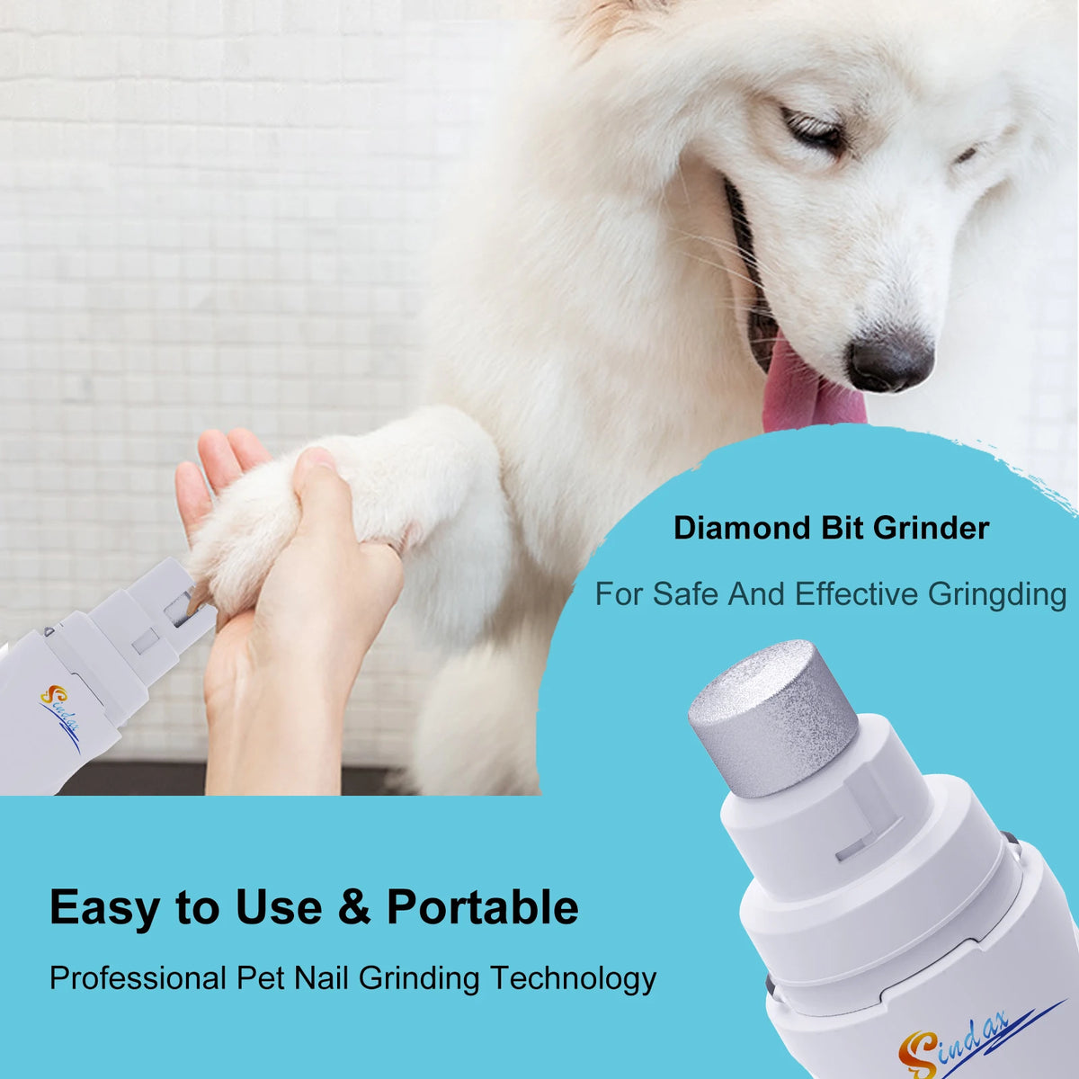Dog Nail Grinder USB Rechargeable Electric Pet Paws Clipper