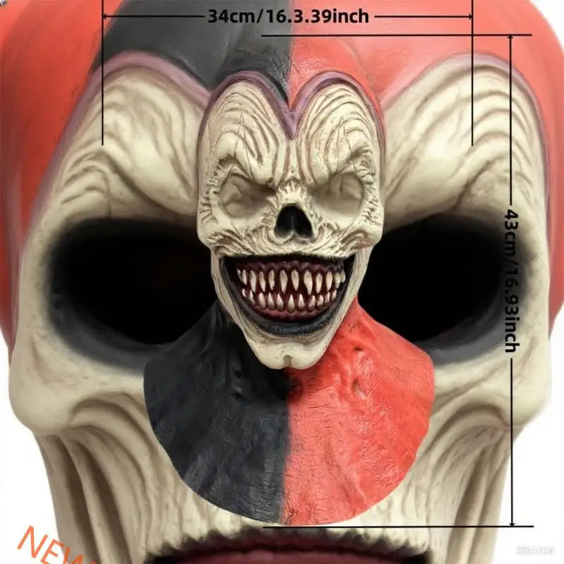 Latex Clown Mask with Adjustable Eye Cutouts