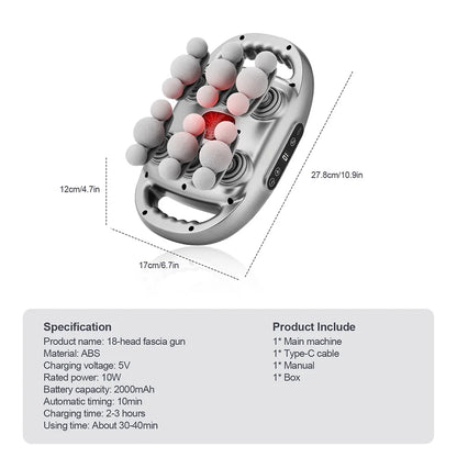 42-Heads Fascia Gun High-Frequency Vibration Body Massage