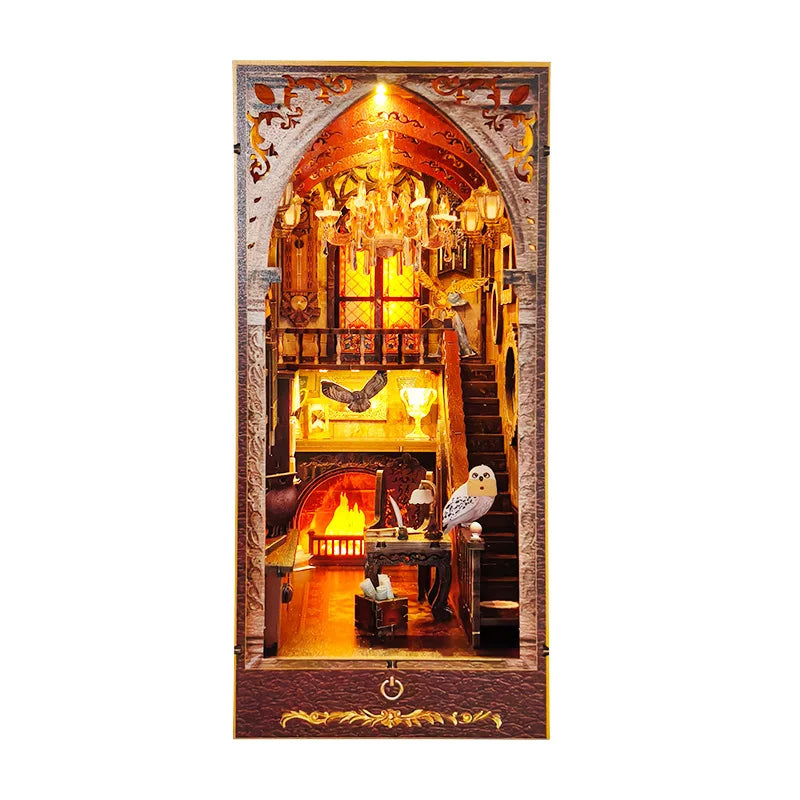 DIY Wooden Book Nook Magic Academy Dollhouses Miniature