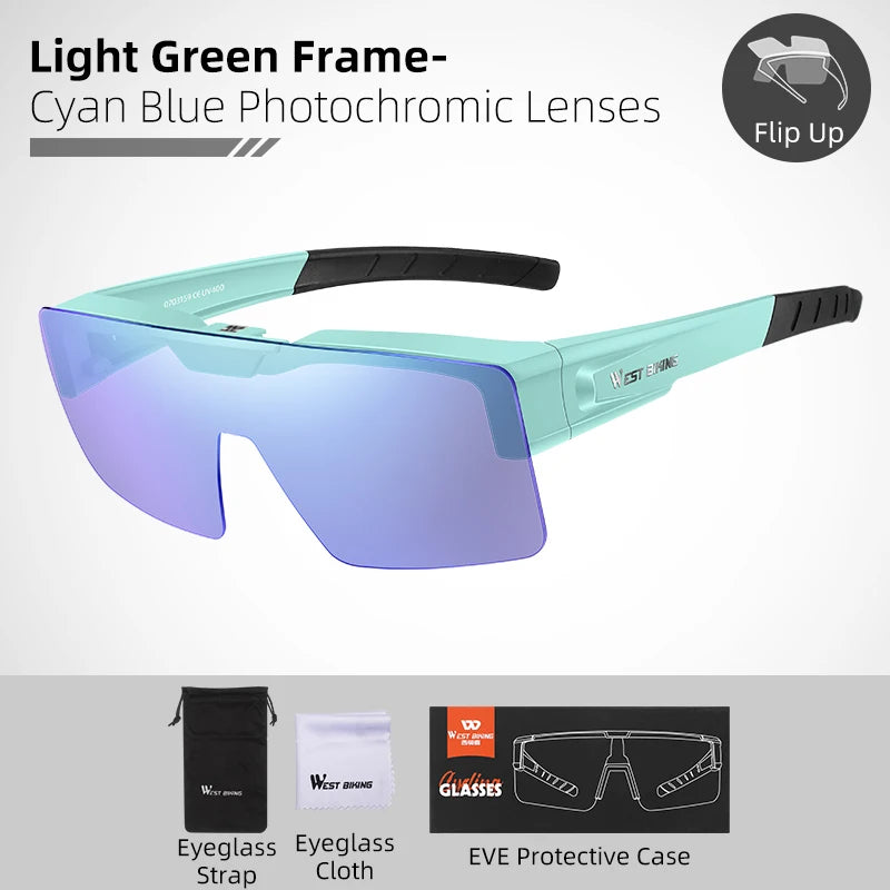 Photochromic Glasses Flip Design Polarized Sunglasses