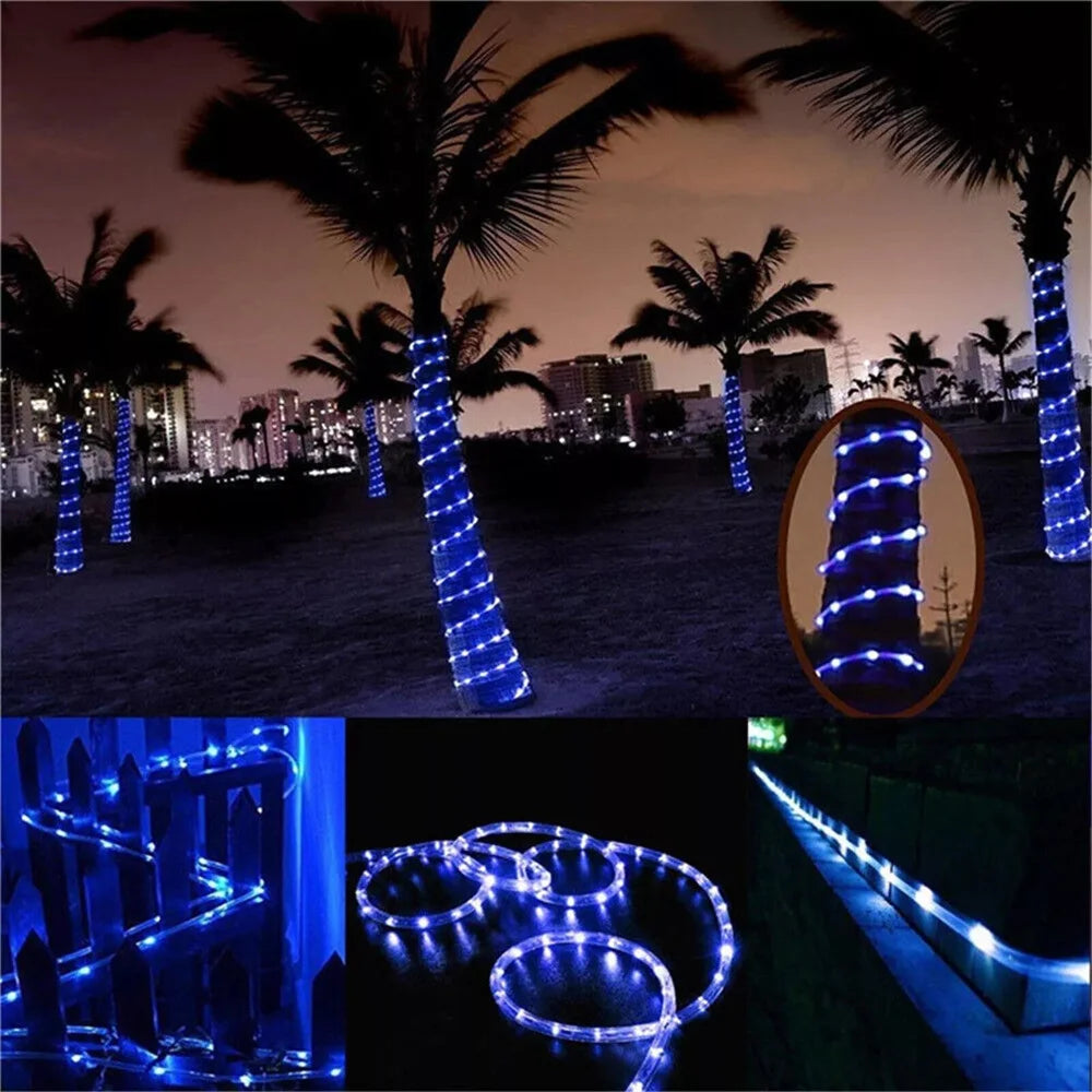 Solar Rope Lights Outdoor LED PVC Tube Fairy String Light