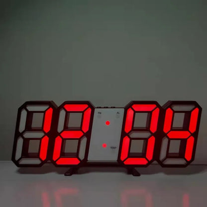 LED Digital Alarm Clock Wall Hanging With 3D Display