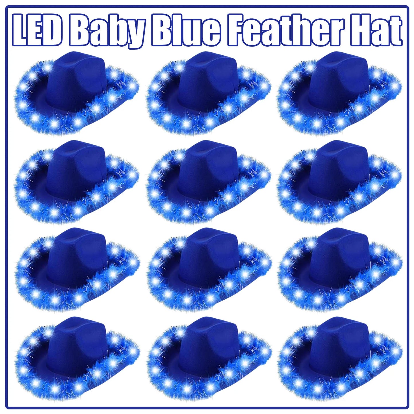 LED Cowboy Hats Wedding Hats Bulk Light up Cowboy Hats