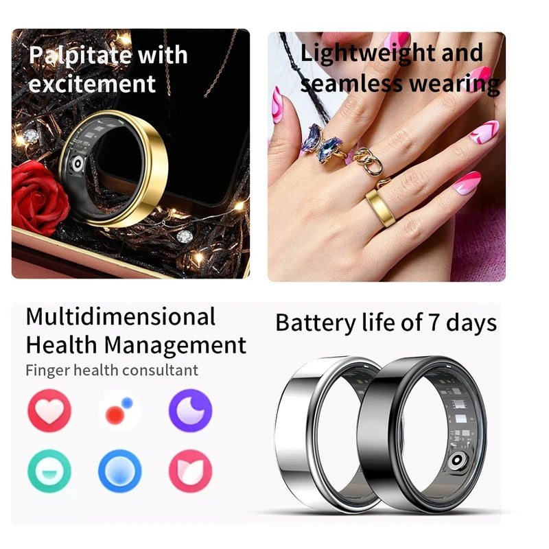 Smart Ring Bluetooth Call Heart Rate Blood Pressure Monitor