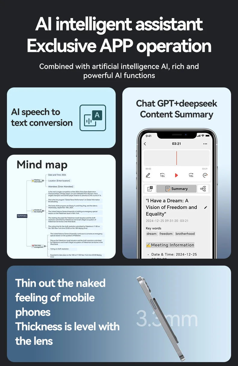 A3 ChatGPT-4 AI Voice Recorder Audio App Phone Call Record