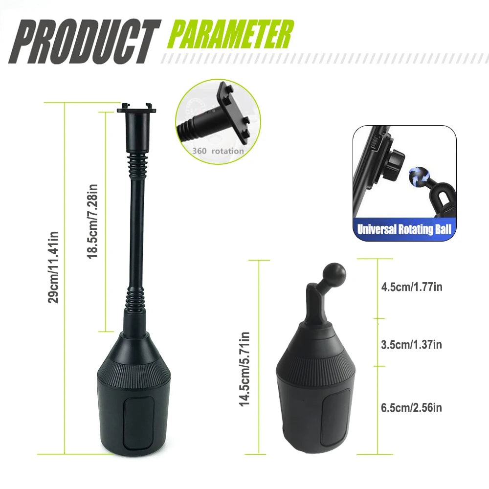 360° Adjustable Car Cup Holder Universal Car Phones Mount
