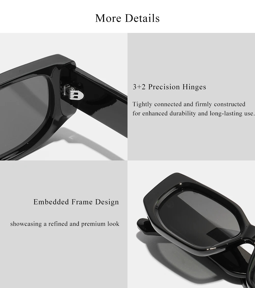 New Black Classic Retro Designer Branded Concave Sunglasses