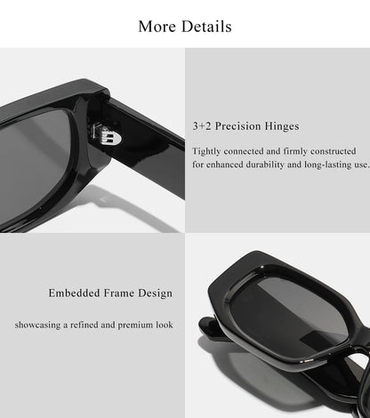 New Black Classic Retro Designer Branded Concave Sunglasses