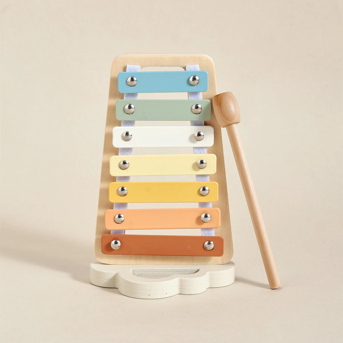 Montessori Wooden Toy Multicolor Xylophone Bell Beads