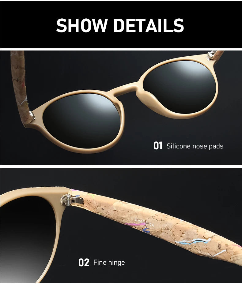 Kenbo Fashion Wood Grain Round Polarized Sunglasses