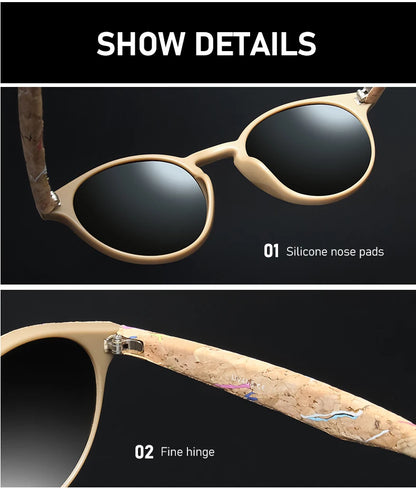 Kenbo Fashion Wood Grain Round Polarized Sunglasses