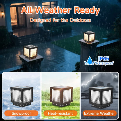 Outdoor Lighting Pillar Lights Remote Control Solar Chapiter Lamp