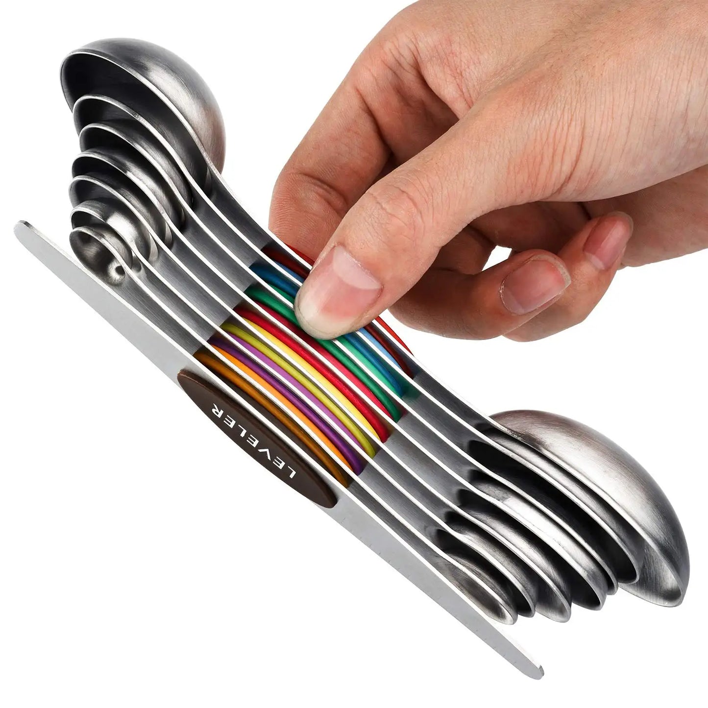 Magnetic Measuring Spoons Set, Dual-Sided Stainless Steel