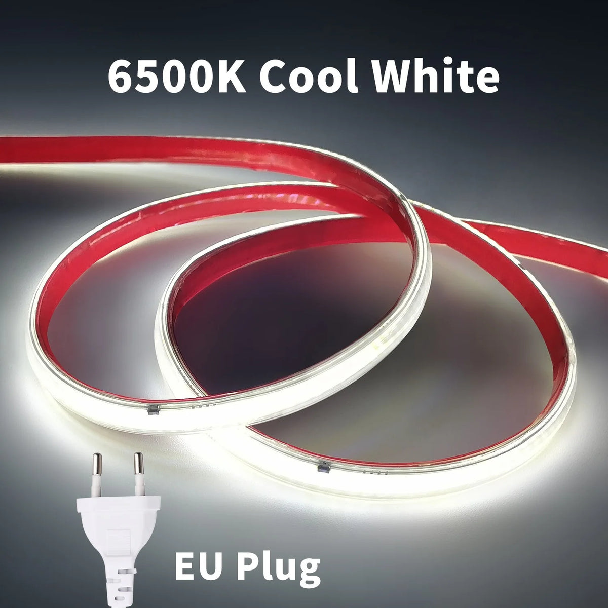 220V COB LED Strip Light 296 LEDs/m High Brightness