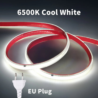 220V COB LED Strip Light 296 LEDs/m High Brightness