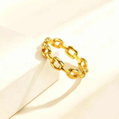 Simple Strap Chain Ring for Women Minimalist Jewelry