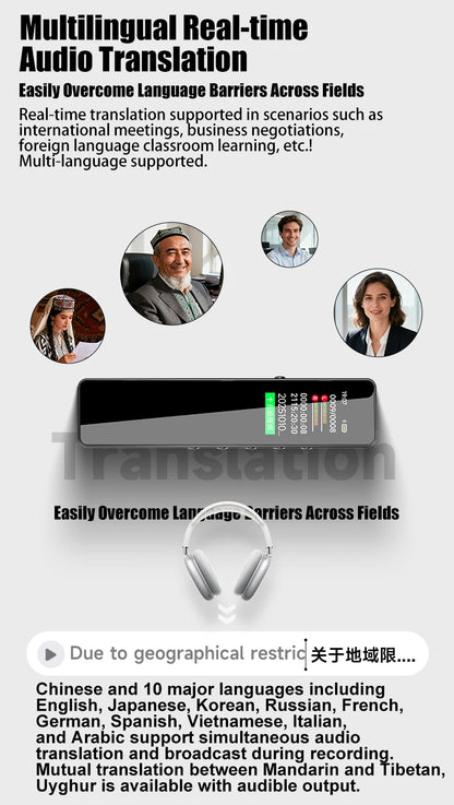 Famue AI Voice Recorder Real-Time Transcription Translation
