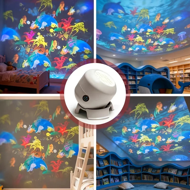 Colorful Fantasy Projection Lamp  Ocean Snowflake Ambiance