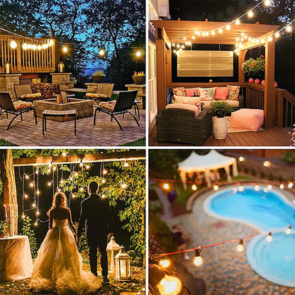 LED ST38 Solar String Lights for Outside, USB & Solar Dual Charging