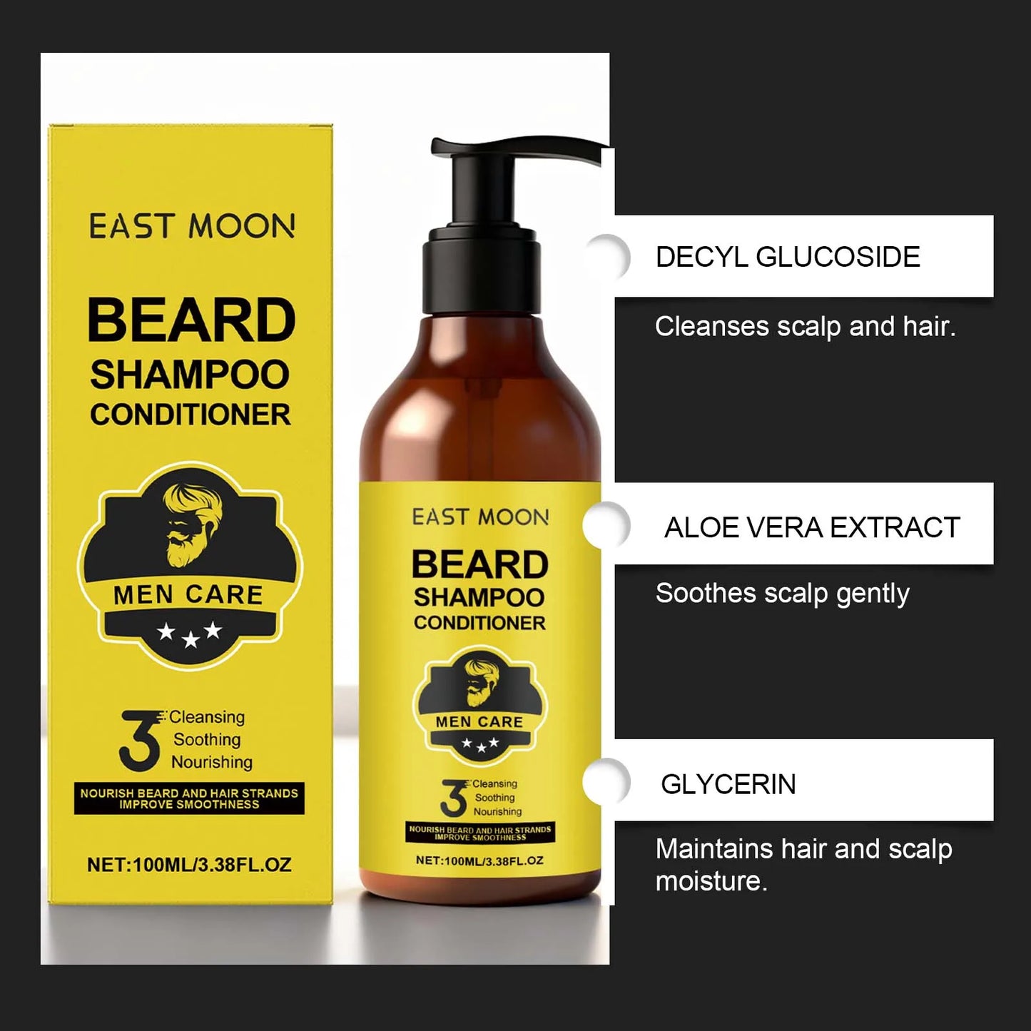Natural Plant Extract Hair Care Set For Men 2in1 Beard Care