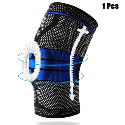 Silicone Padded Knee Pads Supports Brace Basketball Fitness