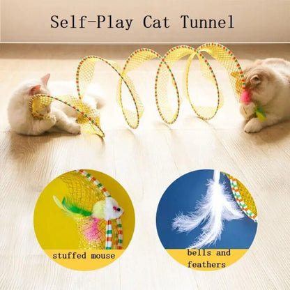 Creative Foldable Cat Coil Tunnel Toys Stretchable