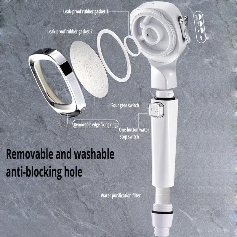 High Pressure Shower Head Water Saving 3 Modes Shower Heads
