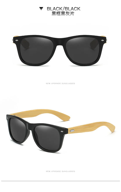 Sunglasses Men Wood Bamboo Polarized UV400 Retro Vintage