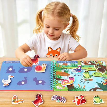 Children Quiet Busy Book 4 Themes Cartoon Travel Sticker