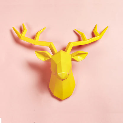 Deer Head Sculpture Animal Statue Figurines Wall Hanging