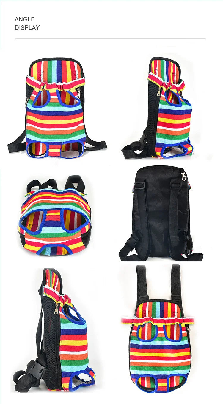Adjustable Cat Carrier Bag Pet Double Shoulder Backpack