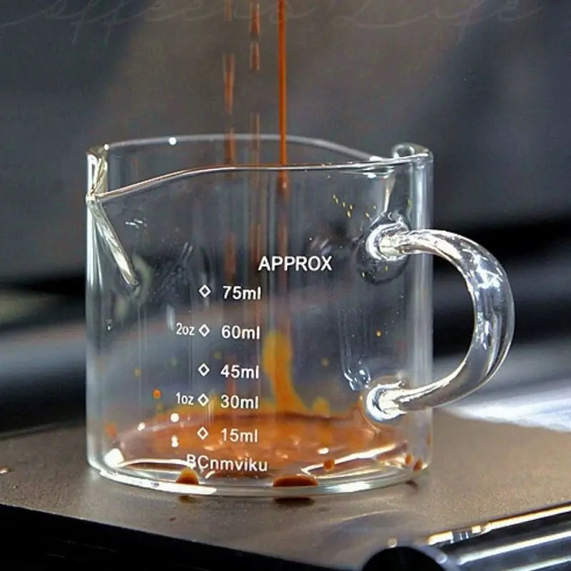 Glass Measuring Cup With Handle Espresso Milk Cup