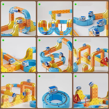 Magnetic Train Set DIY 3D Cube Track Electric Train Set