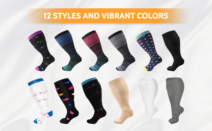 Compression Socks for Women Men Wide Calf