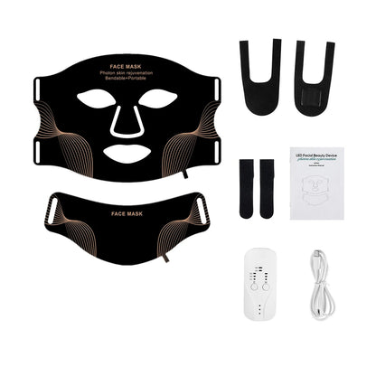 Silicone LED Mask Face With Neck 7 Colors LED Photo