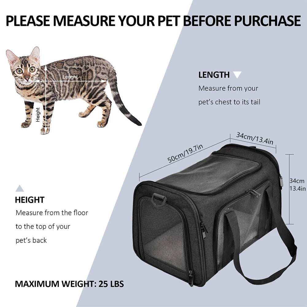 Dog Carrier Bag Soft Side Backpack Cat Pet Carriers