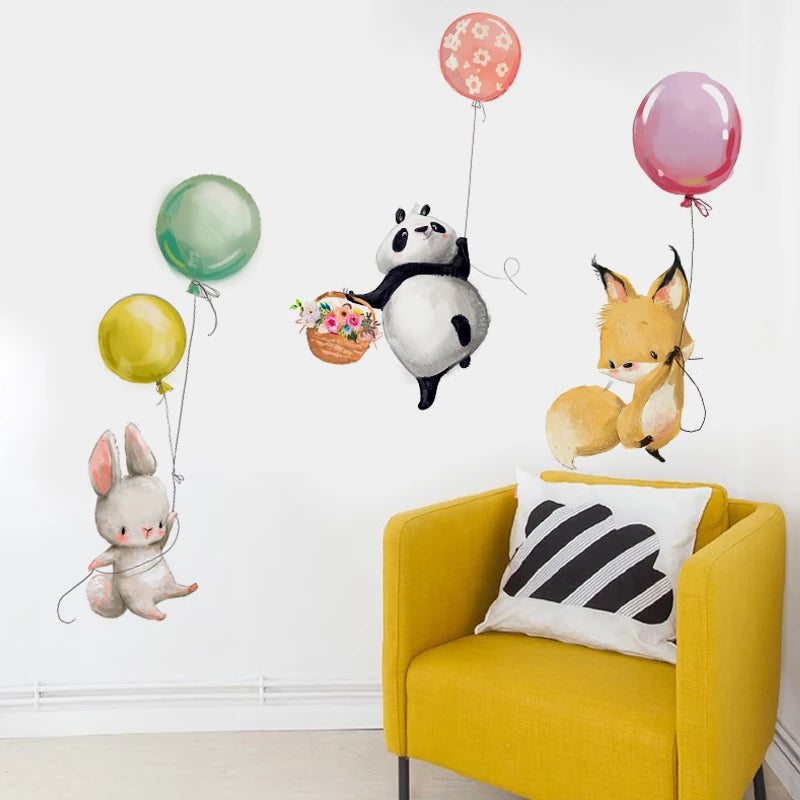 Lovely animal panda rabbit koala and balloon bedroom