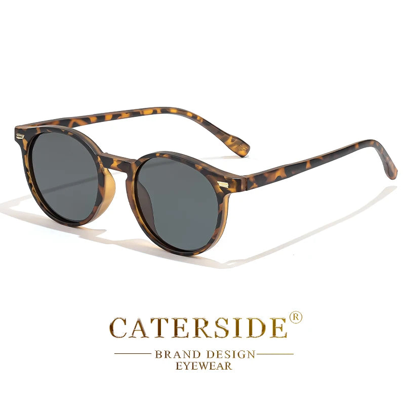 Retro Polarized Round Sunglasses Men TR90 / Acetate Vintage