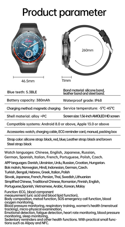 New Nursing Grade ECG+PPG Smart Watch Health Analysis