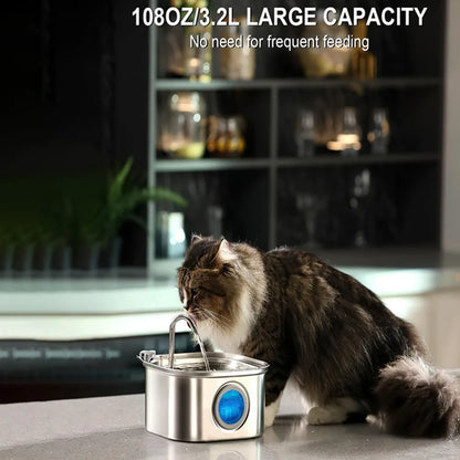 Transparent Window Cat Water Dispenser with sensor