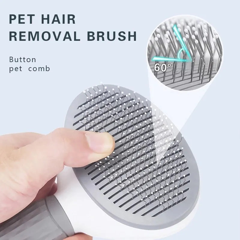 Dog Brush Cat Comb Pet Self Cleaning Hair Remover Brush