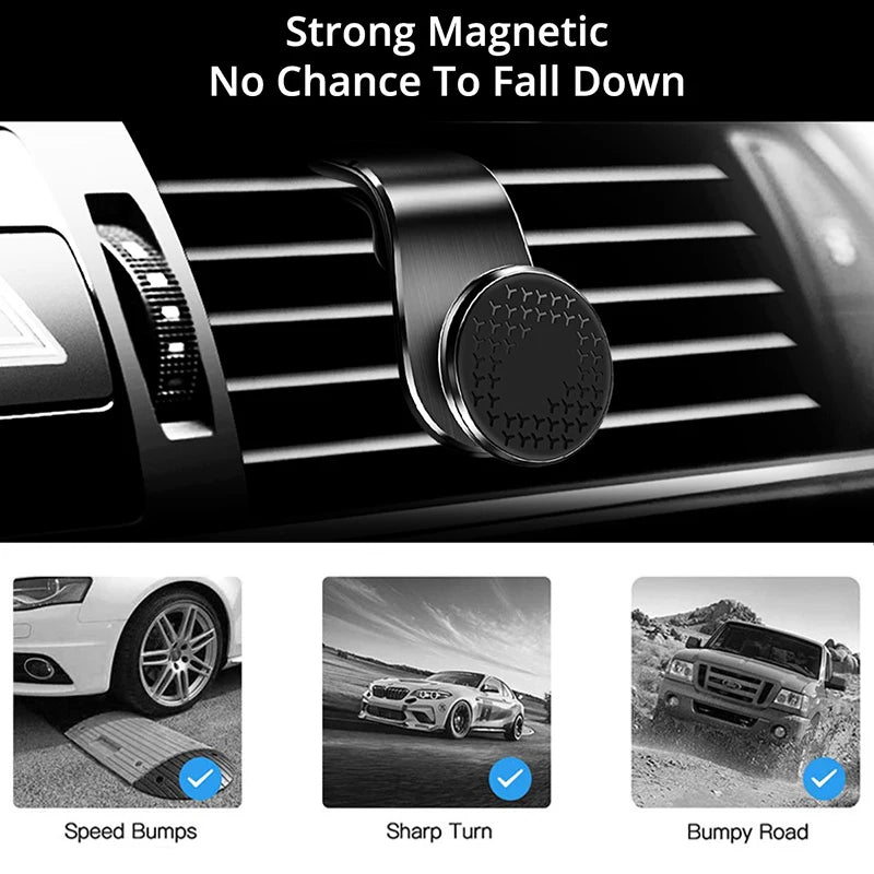 Magnetic Car Phone Holder Air Vent Clip Mount Rotation
