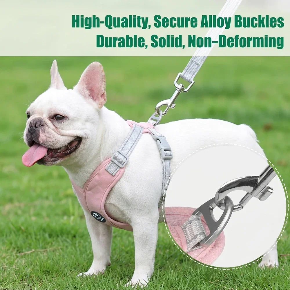 Dog Harness Leash Set Reflective Adjustable Pet Vest Harness