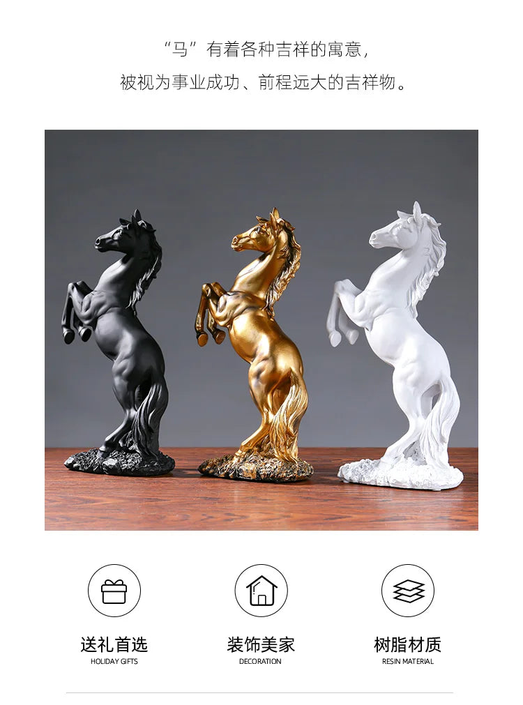 Home Resin Victory Horse Statue Animal Figurines