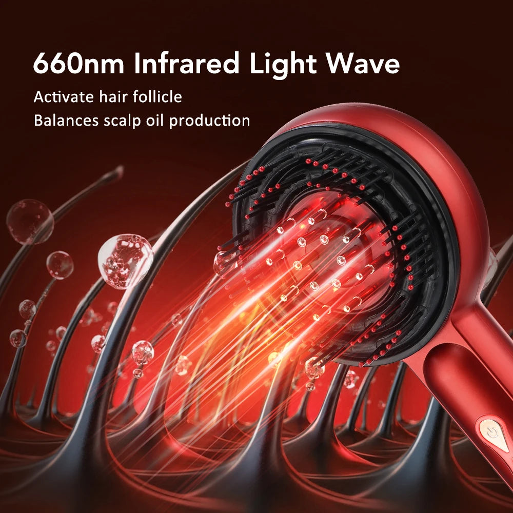 Electric Micro-current Massage Comb Red Light Hair Care