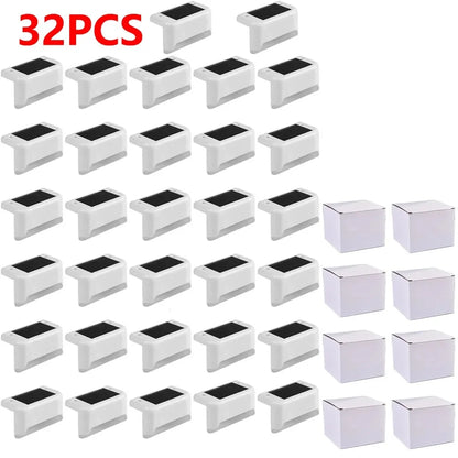 Warm White Solar LED Step Lights Waterproof Outdoor