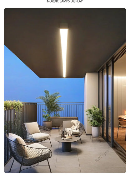 Modern Waterproof Outdoor Long Strip LED Wall Light